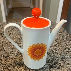 vintage MCM mitterteich bavaria Orange Flower Coffee Tea Pot